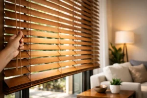 Persianas de madera y control de luz